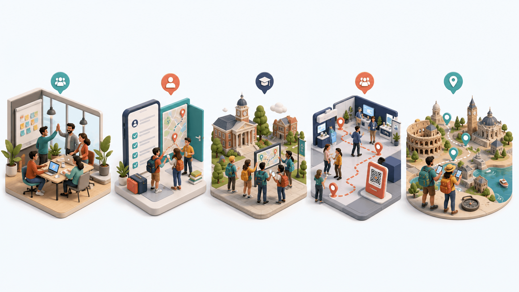 Onboarding 3D event scene